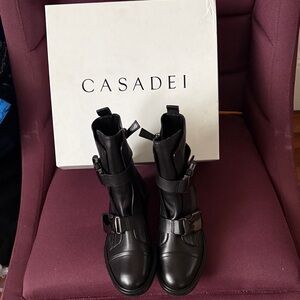 Casadei Black Combat Boots